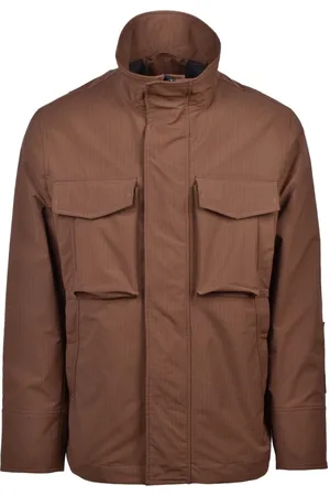 Dondup Kurtki, Mężczyzna, brązowy, 2XL, Kurtka Polowa z Zamkiem i Napy