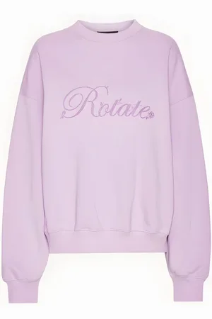 ROTATE Bluzy, Kobieta, Różowy, M, Oversize Różowy Sweter Bawełniany