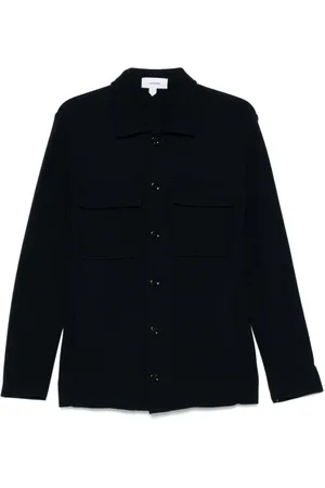 LARDINI Koszule, Mężczyzna, Niebieski, S, Niebieski Sweter z Kieszeniami i Guzikami