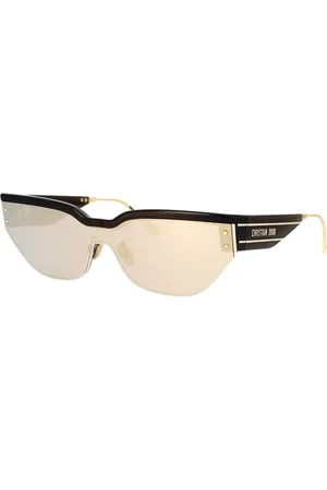 Dior Akcesoria, Kobieta, brązowy, ONE SIZE, Sportowe Graficzne Okulary Przeciwsłoneczne z Złotymi Akcentami