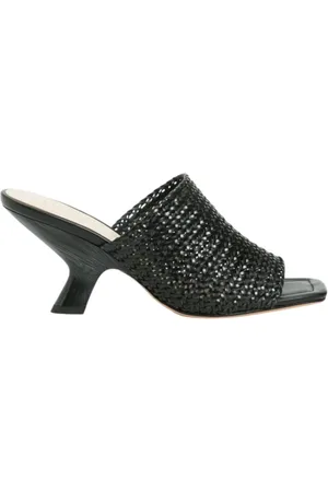 Twin-Set Buty, Kobieta, Czarny, 39 EU, Płaskie sandały z plecioną skórą