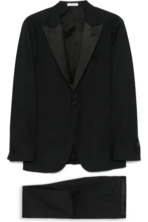 Boglioli Garnitury, Mężczyzna, Czarny, 2XL, Czarny garnitur z przodu na guziki