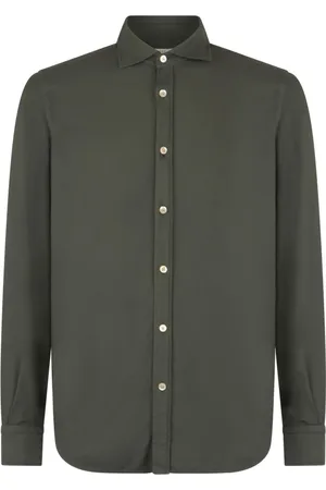 Boglioli Koszule, Mężczyzna, Zielony, 2XL, Garment Dyed Vaiella Shirt
