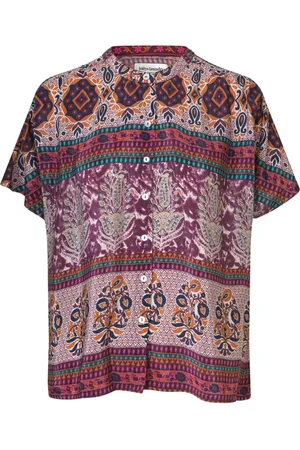 Lollys Laundry Bluzki, Kobieta, Wielobarwność, XL, Koszula z krótkim rękawem w kwiaty