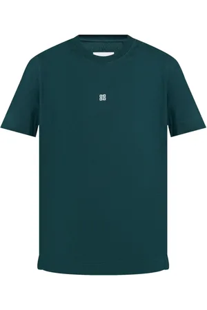 Givenchy Koszulki, Mężczyzna, Zielony, L, Ciemnozielony T-shirt z białym logo