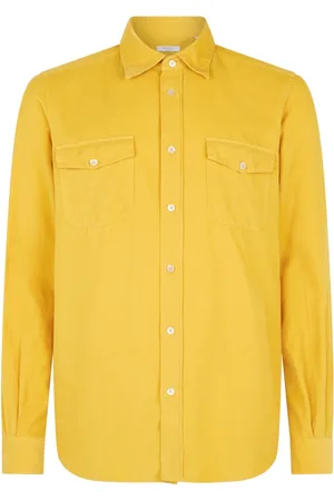 Boglioli Koszule, Mężczyzna, Żółty, 3XL, Baby Corduroy Western Shirt
