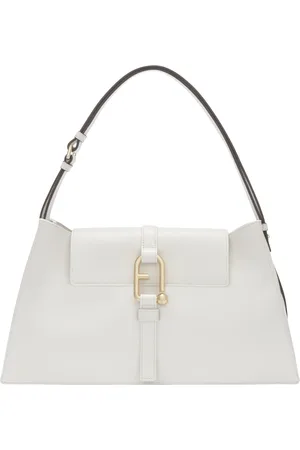 Furla Torebki, Kobieta, Biały, ONE SIZE, Geometryczna Skórzana Torba na Ramię