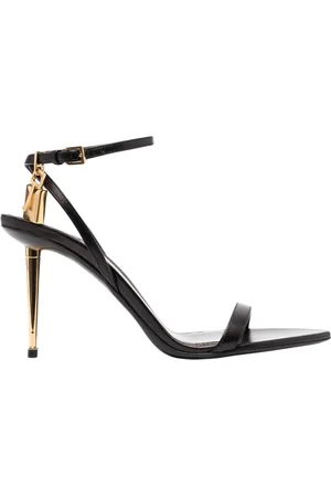 Tom Ford Buty, Kobieta, Czarny, 38 EU, Czarne Sandały z Zamkiem