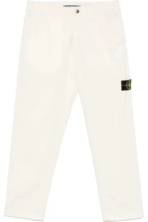 Stone Island Spodnie, Mężczyzna, Biały, W33, Luźne Spodnie Cargo dla Mężczyzn