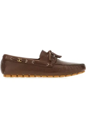 VALENTINO GARAVANI Buty, Mężczyzna, brązowy, 42 1/2 EU, Len, Stylowe Mokasyny dla Mężczyzn