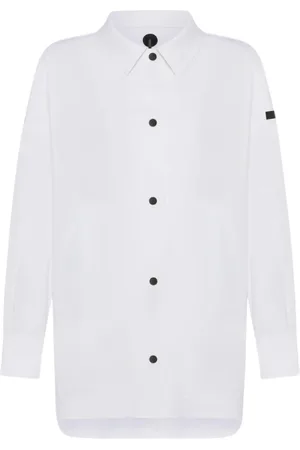 RRD Bluzki, Kobieta, Biały, M, Oversize Jeansyowa Koszula Kurtka