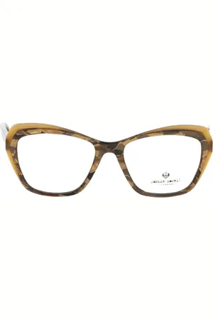 FRANKIE MORELLO Akcesoria, Kobieta, Beżowy, ONE SIZE, Okulary Cat Eye z wzorem Havana Cream
