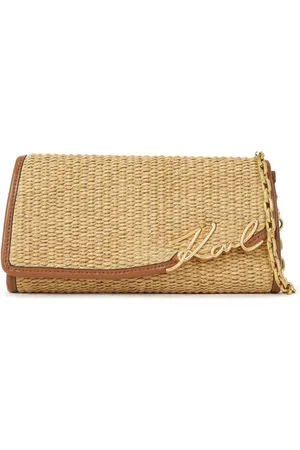 Karl Lagerfeld Torebki, Kobieta, Beżowy, ONE SIZE, Pouch Cartera Rafia Camel