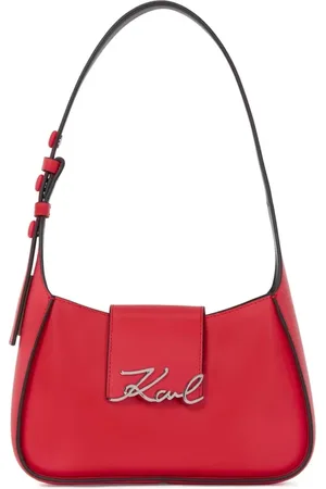 Karl Lagerfeld Torebki, Kobieta, Czerwony, ONE SIZE, Ramienna S Czerwony Detal Logo Srebrny