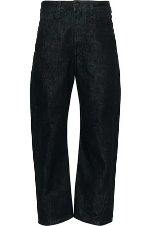 LEMAIRE Jeansy, Kobieta, Niebieski, L, Spodnie Slim Fit z Zakręconymi Nogawkami