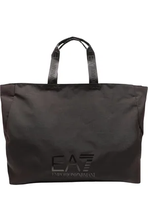 Emporio Armani Torebki, Kobieta, Czarny, ONE SIZE, Czarna Torba Shopper z Zamknięciem na Zamek