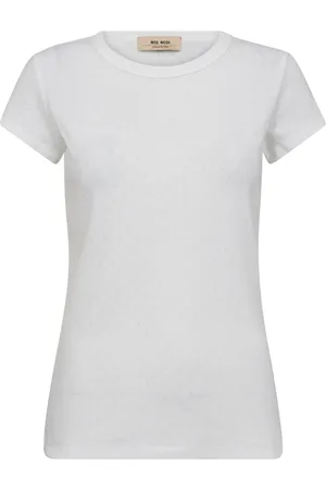 Mos Mosh Koszulki, Kobieta, Biały, XL, Bawełna, Casual Tee Top Light Grey Melange