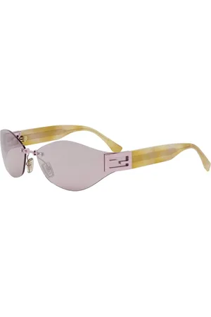 Fendi Akcesoria, unisex, Różowy, ONE SIZE, Retro Fioletowe Lustro Okulary przeciwsłoneczne