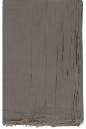 Rick Owens Akcesoria, Mężczyzna, Szary, ONE SIZE, Frywolny Szal z Lnu