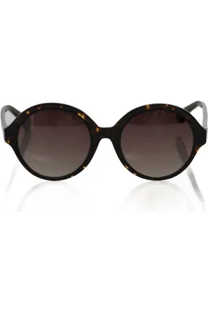 FRANKIE MORELLO Akcesoria, unisex, Czarny, ONE SIZE, Okrągłe okulary przeciwsłoneczne czarny wzór żółwia