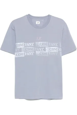 C.P. Company Koszulki, Mężczyzna, Niebieski, L, Luźny Bawełniany T-shirt
