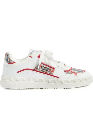 VALENTINO GARAVANI Buty, Mężczyzna, Biały, 42 1/2 EU, Len, Stylowe Sneakersy z Unikalnym Designem