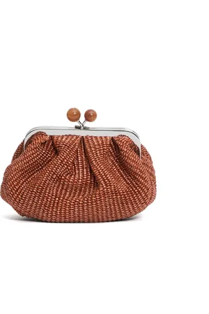 Max Mara Torebki, Kobieta, Pomarańczowy, ONE SIZE, Pomarańczowa Mini Torba Cukiernicza z Rafii