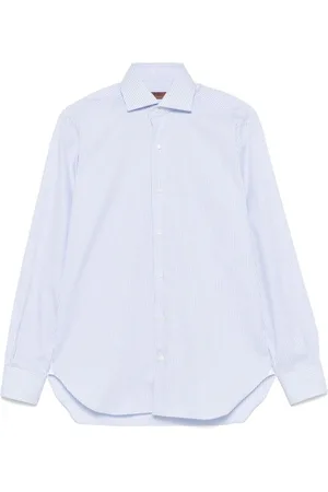BARBA Koszule, Mężczyzna, Niebieski, 2XL, Paskowana Koszula Kornblau