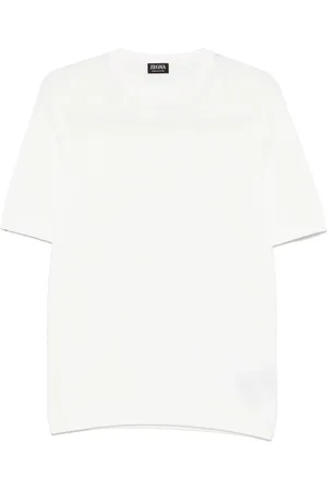Ermenegildo Zegna Koszulki, Mężczyzna, Beżowy, M, Klasyczny Bawełniany T-shirt