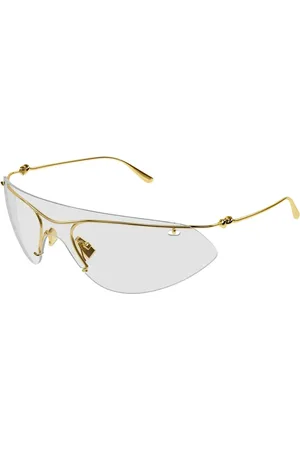 Bottega Veneta Akcesoria, unisex, Żółty, ONE SIZE, Stylowe okulary przeciwsłoneczne z ramką w kolorze złotym