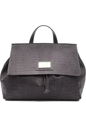 POMPEI DONATELLA Torebki, Kobieta, Szary, ONE SIZE, Skóra, Torba Plecak Skóra Wzór Krokodyla
