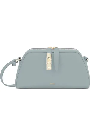 Furla Torebki, Kobieta, Niebieski, ONE SIZE, Niebieska Torba na Ramię z Zamknięciem na Zamek Błyskawiczny