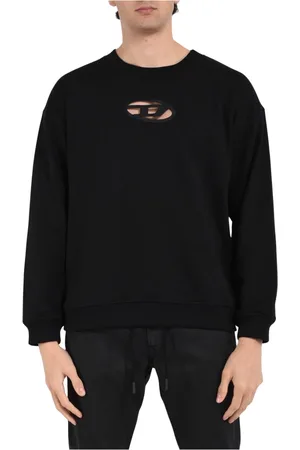 Diesel Bluzy, Mężczyzna, Czarny, M, Organiczne Bluzy z Bawełny, Luźny Krój