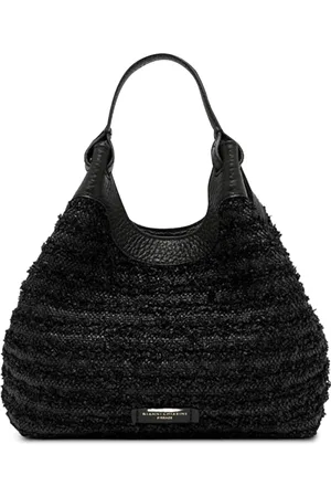 Gianni chiarini Torebki, Kobieta, Czarny, ONE SIZE, Plecak ze słomy z detalami skóry