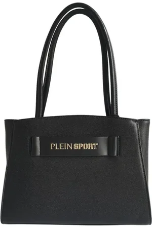 Philipp Plein Torebki, Kobieta, Czarny, ONE SIZE, Torebka z logo, potrójna komora, czarna