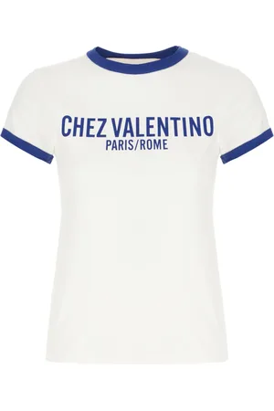 VALENTINO GARAVANI Koszulki, Kobieta, Biały, L, Len, Casualowy Bawełniany T-shirt