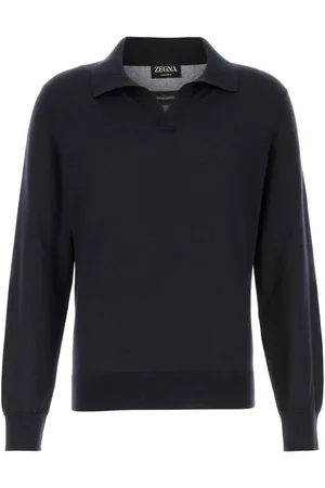 Ermenegildo Zegna Koszulki, Mężczyzna, Niebieski, M, Kaszmir, Kolekcja Swetrów Cashseta Polo