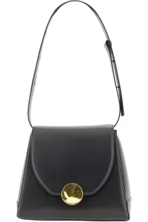 Jil Sander Torebki, Kobieta, Czarny, ONE SIZE, Czarna skórzana torba na ramię Victor