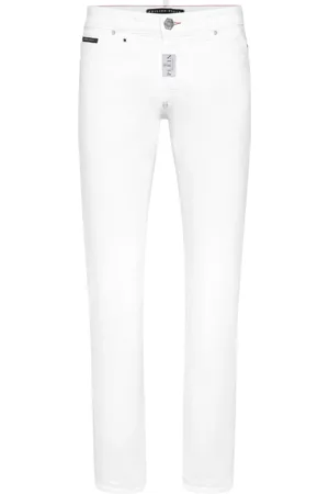 Philipp Plein Jeansy, Mężczyzna, Biały, W32, Denim, Klasyczne jeansy z pięcioma kieszeniami