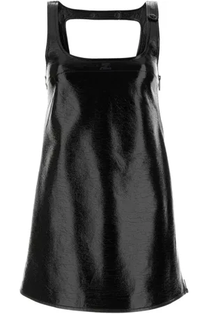 Courrèges Sukienki, Kobieta, Czarny, L, Czarna mini sukienka z winylu