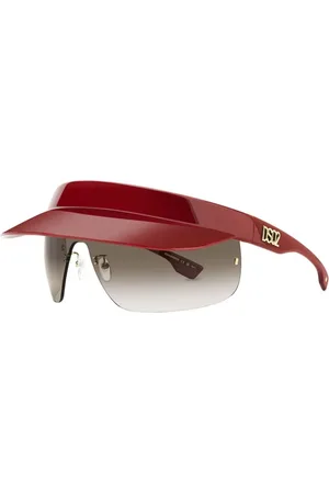 Dsquared2 Akcesoria, unisex, Czerwony, ONE SIZE, Okulary przeciwsłoneczne bez oprawek czerwono-brązowe gradientowe osłona