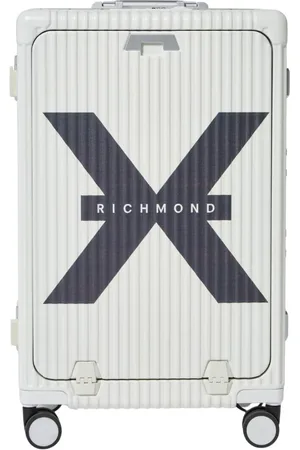 John Richmond Walizki, unisex, Biały, ONE SIZE, Czarny wózek z logo Richmond X