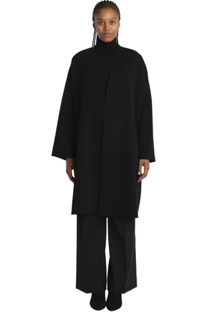 Max Mara Płaszcze, Kobieta, Czarny, S, Wełna, Eris Płaszcz bez Kołnierza