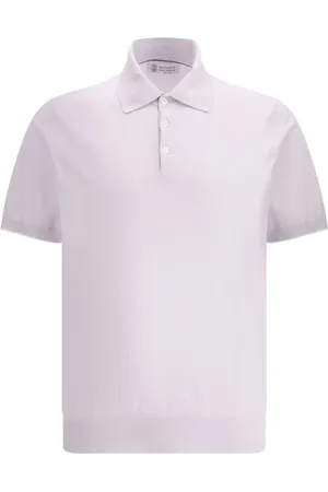 Brunello Cucinelli Koszulki, Mężczyzna, Fioletowy, M, Klasyczny Polo z Bawełny