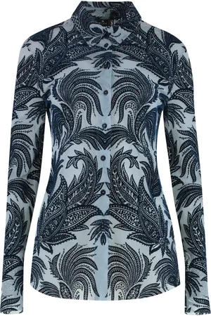 Etro Bluzki, Kobieta, Wielobarwność, S, Tiul, Koszulka z tiulu z motywem Paisley