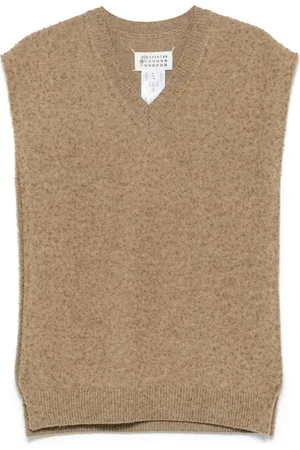 Maison Margiela Swetry, Kobieta, Beżowy, L, Sweter z mechacącym się dzianiny