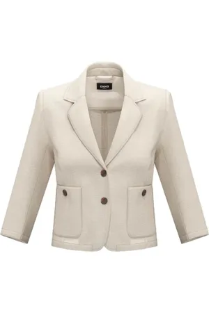 MARELLA Kurtki, Kobieta, Beżowy, M, Biała Elegancka Minimalistyczna Kurtka