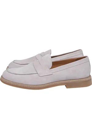 ELEVENTY Buty, Mężczyzna, Szary, 45 EU, Zamsz, Zamszowy Mokasyn Penny Loafer
