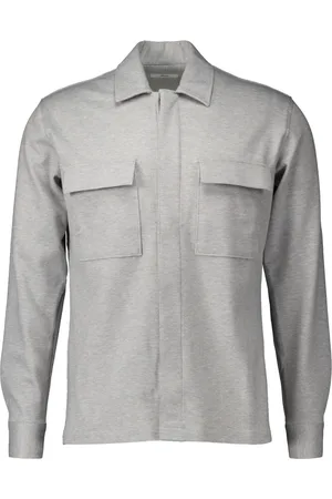 Gentiluomo Kurtki, Mężczyzna, Szary, 2XL, Lekka Szara Overshirt S2041-616