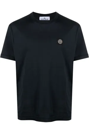 Stone Island Koszulki, Mężczyzna, Niebieski, L, Niebieski T-shirt Slim Fit z Logo